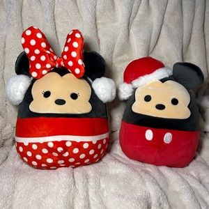 NWT Disney Holiday 8 inch Mickey and Minnie Mouse Squashmallows set
